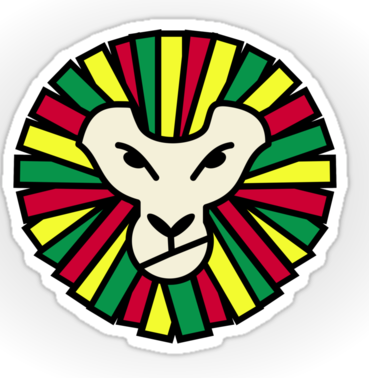 sticker, lion, rasta, rastafarian, flag, red green and gold, yellow, mane, colored mane, africa, reggae, jah, music, cartoon lion, pattern, repeating pattern, rastafari, rastafari lion, amaican, jamaica