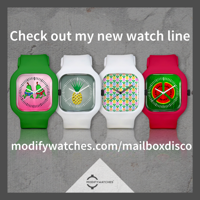 modify watches, pineapple watch, gay pride watch, fruit print watch, watermelon watch