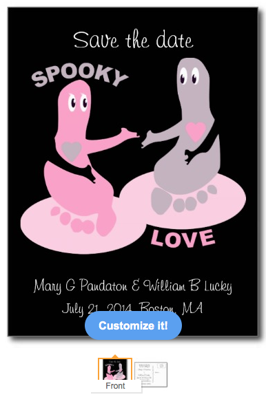 save the date, to follow, ghosts, ghost, goth, gothic, gothic wedding, footprints, gothic save the date, cute ghost, wedding, love, cute, postcard