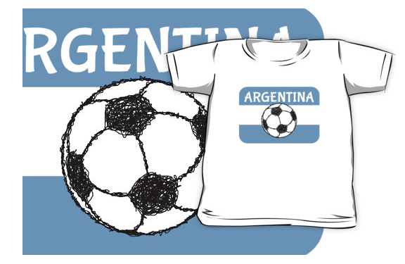 t-shirt, kids shirt, argentina, national flag of argentina, flag, tricolour, soccer, soccer ball, football, footy, sketch, ball, stylised flag, black and white ball, blue and white stripes