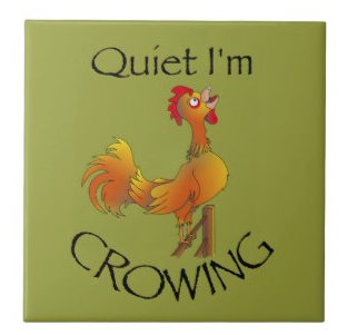 rooster, hen, hens, bantam, crow, rooster crowing, wake up, bird song, farm animals, feathers, crowing, good morning, dawn, dawn chorus, feather, brown feather, Round Wall Clock